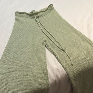 Free People Beach Green Wide Leg Knit Pants - Women’s Medium